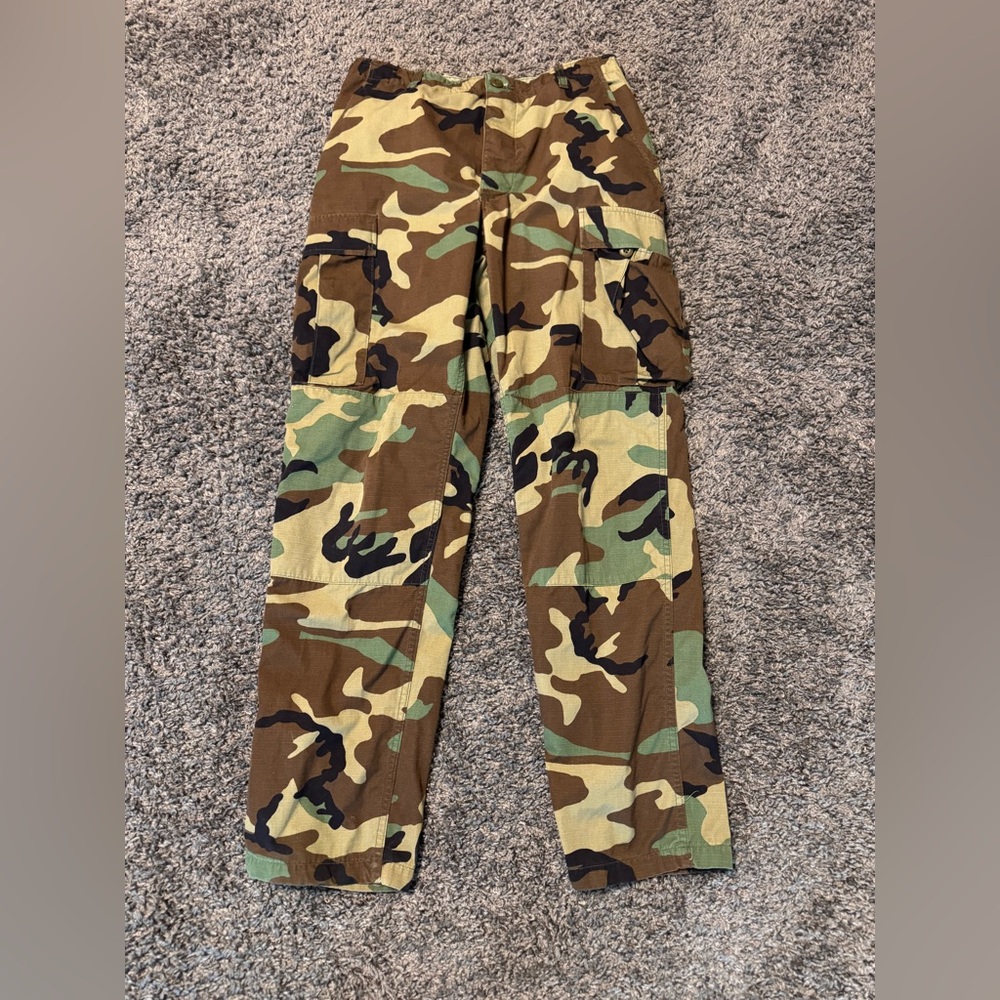 US Military Woodland Camo BDU Cargo Pants Medium Long 31-35x32-35 Ripstop Army